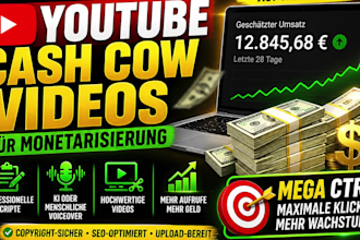 erstelle vollautomatischen youtube cash cow kanal videos für monetarisierung