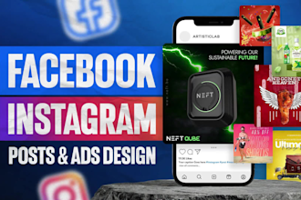 create high performing facebook ads, instagram posts, and social media design