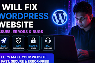 fix wordpress website issues, errors, wordpress bug, and elementor error
