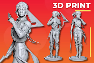 sculpt a detailed 3d print ready stl character or figures