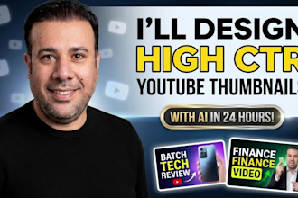 design high ctr eye catchy youtube thumbnails in 24h