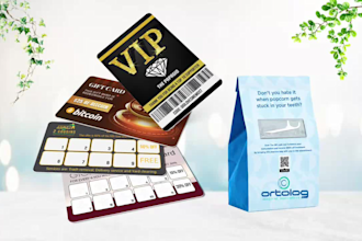 design gift card, coupon, vip card, loyalty card, popcorn bag