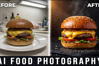 create realistic ai food photography for restaurant menus and ads