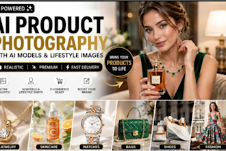 create realistic ai product photography with ai models and lifestyle image