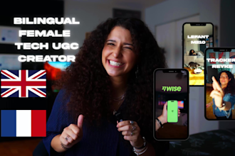create tech ugc videos in french or english