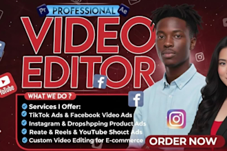 create converting facebook video ads, tiktok ads, dropshipping video ads
