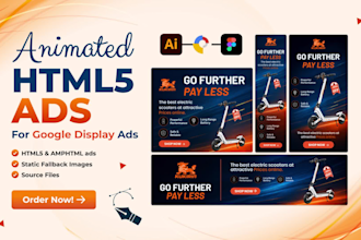 design HTML5 animated banner ads for google display campaign