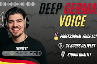 record a german male voice over in a deep crisp voice