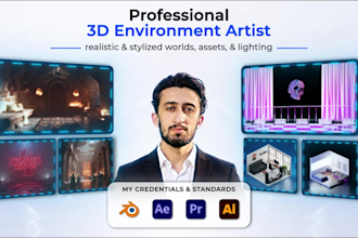 create realistic or stylized 3d environments and scenes