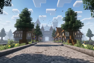 minecraft city map, modern city, futuristic city, minecraft build lobbies spawns