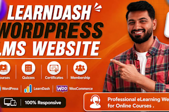 develop elearning wordpress website with learndash lms