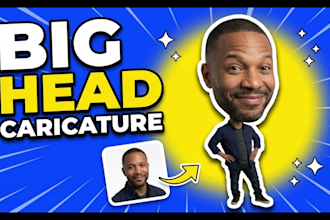 turn your photo into a funny big head caricature portrait