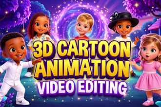 create engaging 3d kids cartoon animation and educational videos