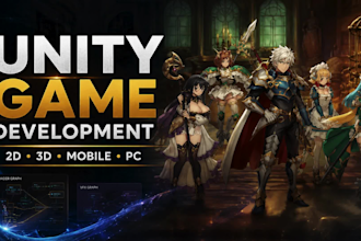 develop unity 2d game, unity 3d game art design, unity game for mobile, PC