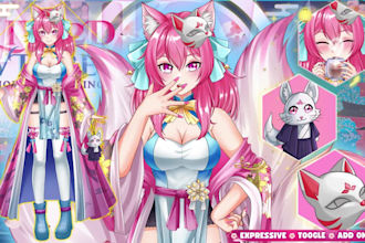 design and rigging live2d vtuber model in anime style for stream