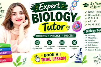 be your online science tutor for biology and chemistry