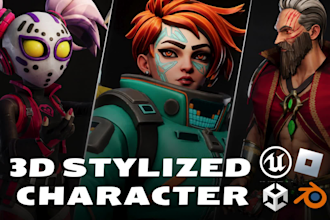 do 3d stylized character, blender 3d game character unreal engine 5 character