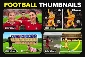 design a football youtube thumbnail like I do for celine dept and more