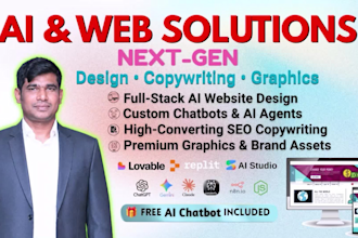 build ai website design with custom graphics, copywriting and ai chatbot