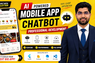 develop ai mobile app, flutter app, ios android app, ai chatbot and ai web app