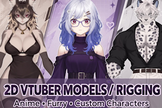 design and rig custom live2d vtuber model anime and furry