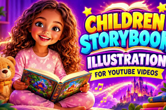 turn children story book illustration idea to 2d 3d animation for youtube videos