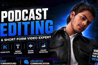 edit your podcast or youtube videos, shortform reels