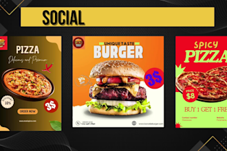 design attractive facebook food poster and social media ad