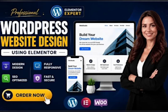 create modern SEO wordpress website design using elementor