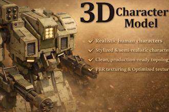 do professional 3d game character modeling and 3d rigging