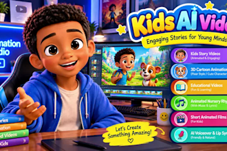 create 3d ai cartoon animation kids animation and animated stories for youtube