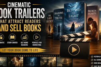 create cinematic book trailer video, book promo and book teaser for all genre