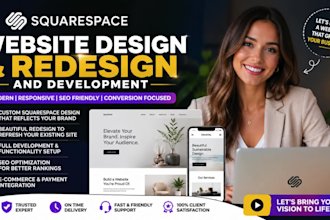 build squarespace website design, squarespace redesign, squarespace landing page