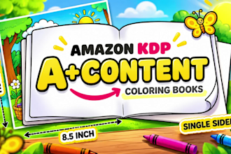 design amazon KDP a plus content and ebc for coloring book