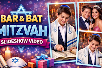 create a bar bat mitzvah photo slideshow video montage