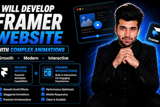 develop framer website with complex animtions, figma to framer