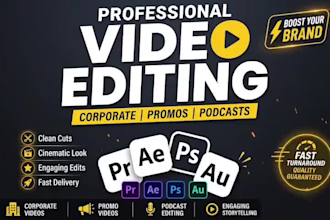 do corporate, faceless, promos and podcast video editing