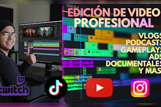 editare videos para tu proyecto reels, tiktok, youtube, ig y mas