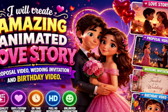 create amazing proposal video, wedding video,birthday