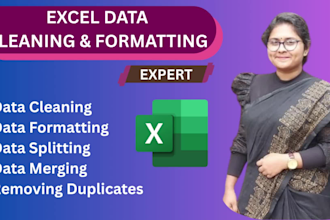 clean, format, merge, split and organize excel data