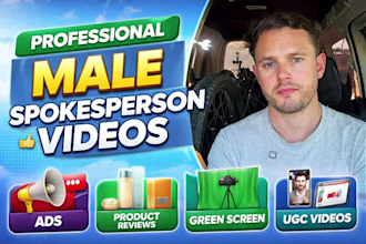 record male spokesperson video testimonial spokesman ugc ad product review video