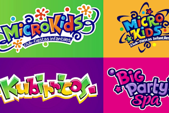 design a fun colorful logo for kids, children or baby brands