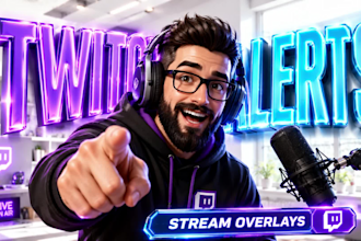 run twitch vtuber follower subscriber and donation alert animation for streamers