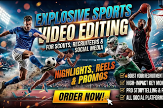 do professional sports video editing, football highlights, and sports shorts