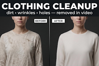 remove dirt, wrinkles and imperfections from clothing in your video