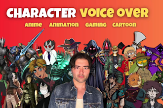 record a character video game cartoon male voice over