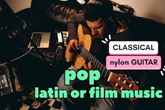 record custom classical guitar for pop latin film music