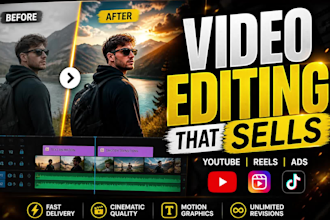 professional youtube video editing, tiktok, insta reel edit