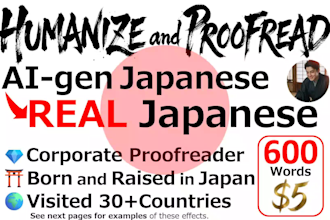 humanize and proofread your japanese ai content