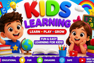 creat kids learning videos for youtube, kids channel, nursery rhymes videos